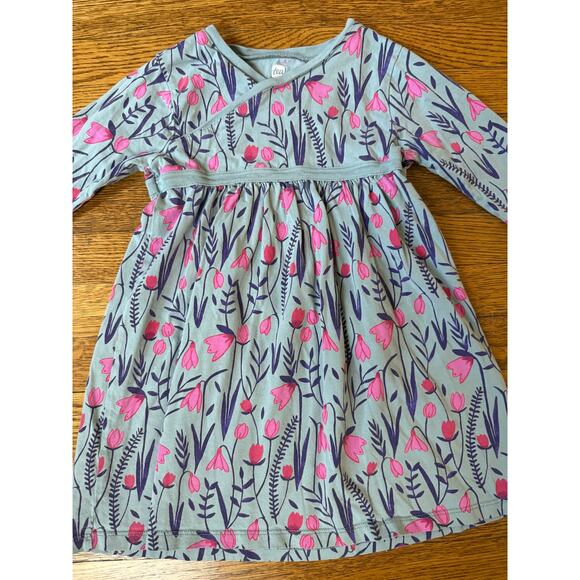 Tea Collection Girls' Floral Wrap Dress Size 4 - Picture 2 of 4